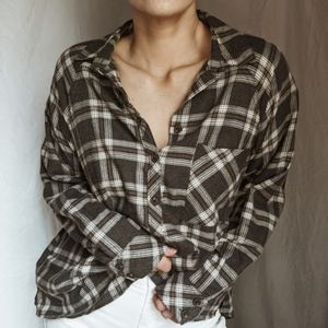 Oversized Flannel Shacket with Pockets